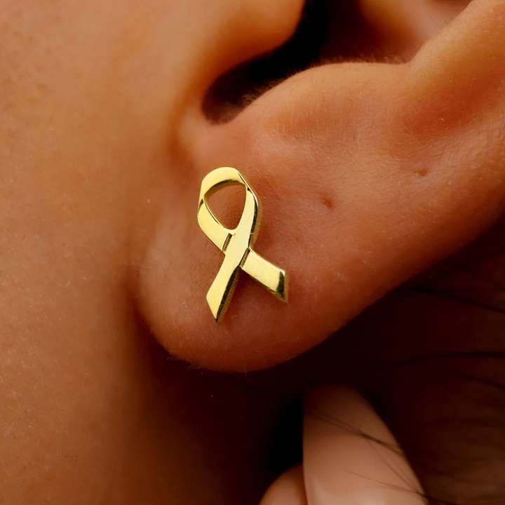 Ribbon stud earrings | standing together against breast cancer