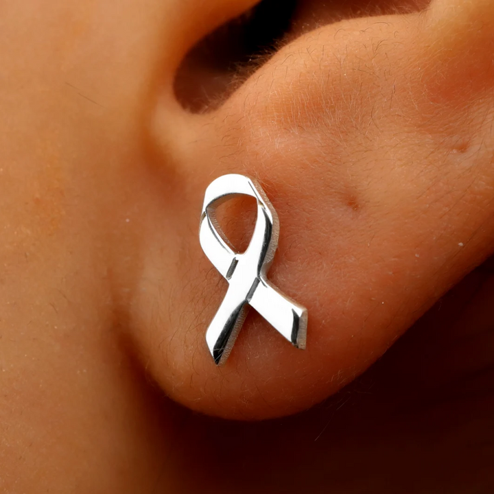 Ribbon stud earrings | standing together against breast cancer