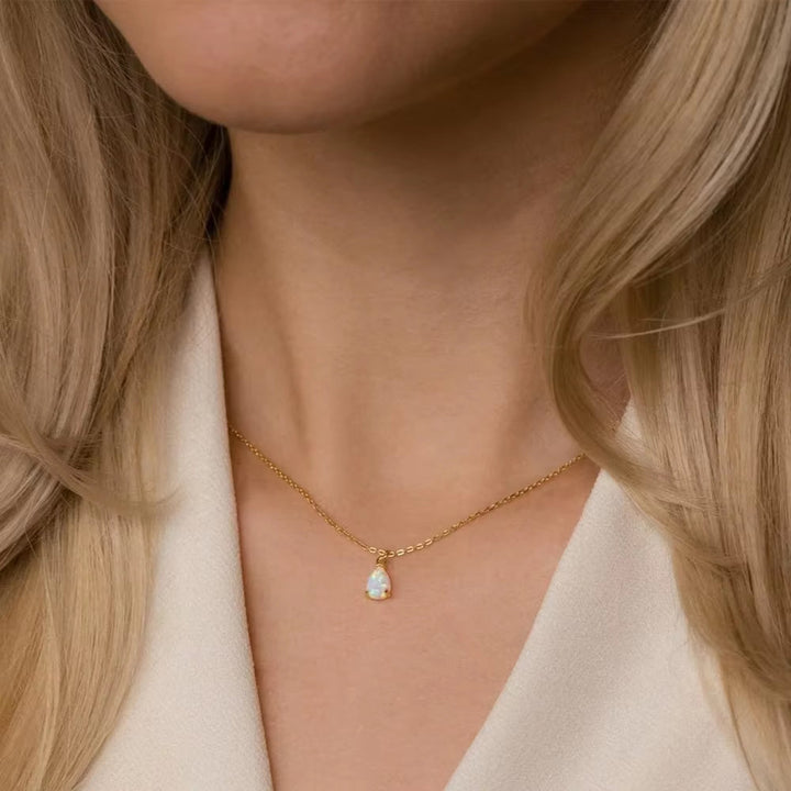 Teardrop birthstone necklace