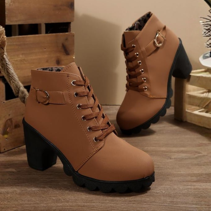 KATNI™ - Chic lace-up buckle ankle boots – bold, modern & effortlessly stylish