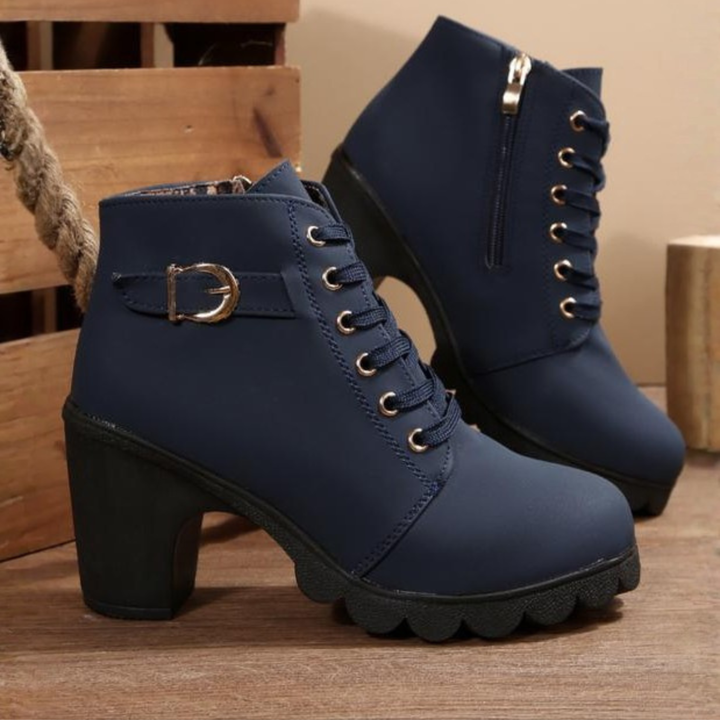 KATNI™ - Chic lace-up buckle ankle boots – bold, modern & effortlessly stylish
