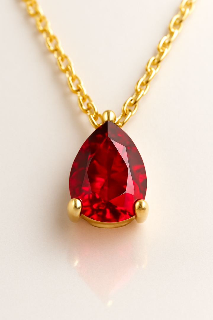 Teardrop birthstone necklace