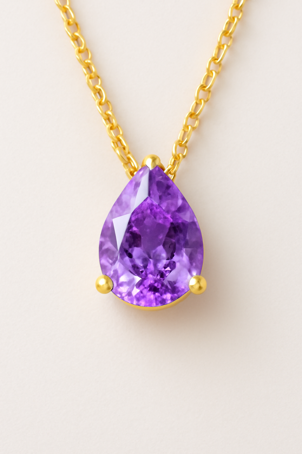 Teardrop birthstone necklace