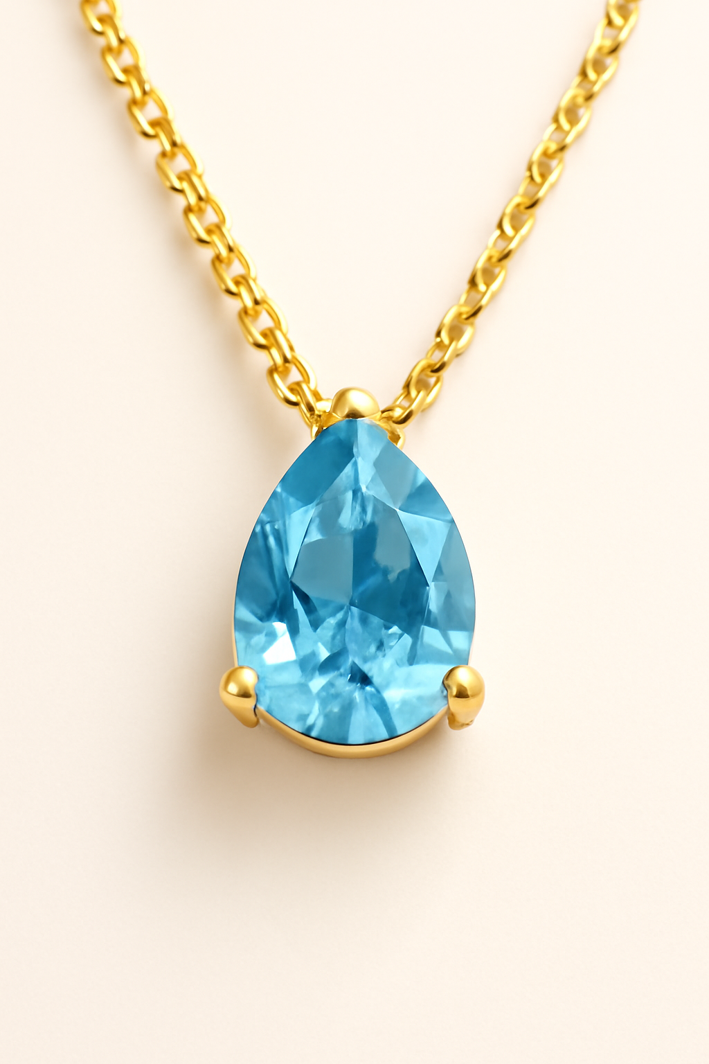 Teardrop birthstone necklace