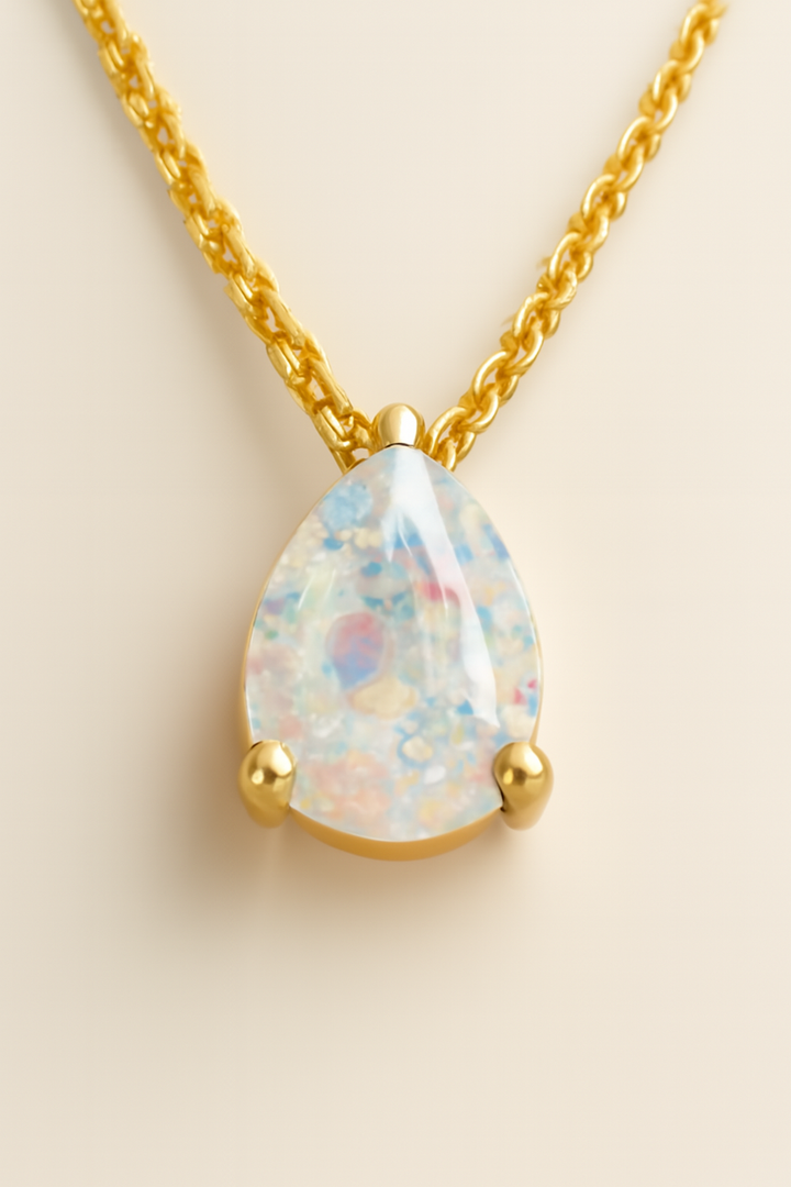Teardrop birthstone necklace