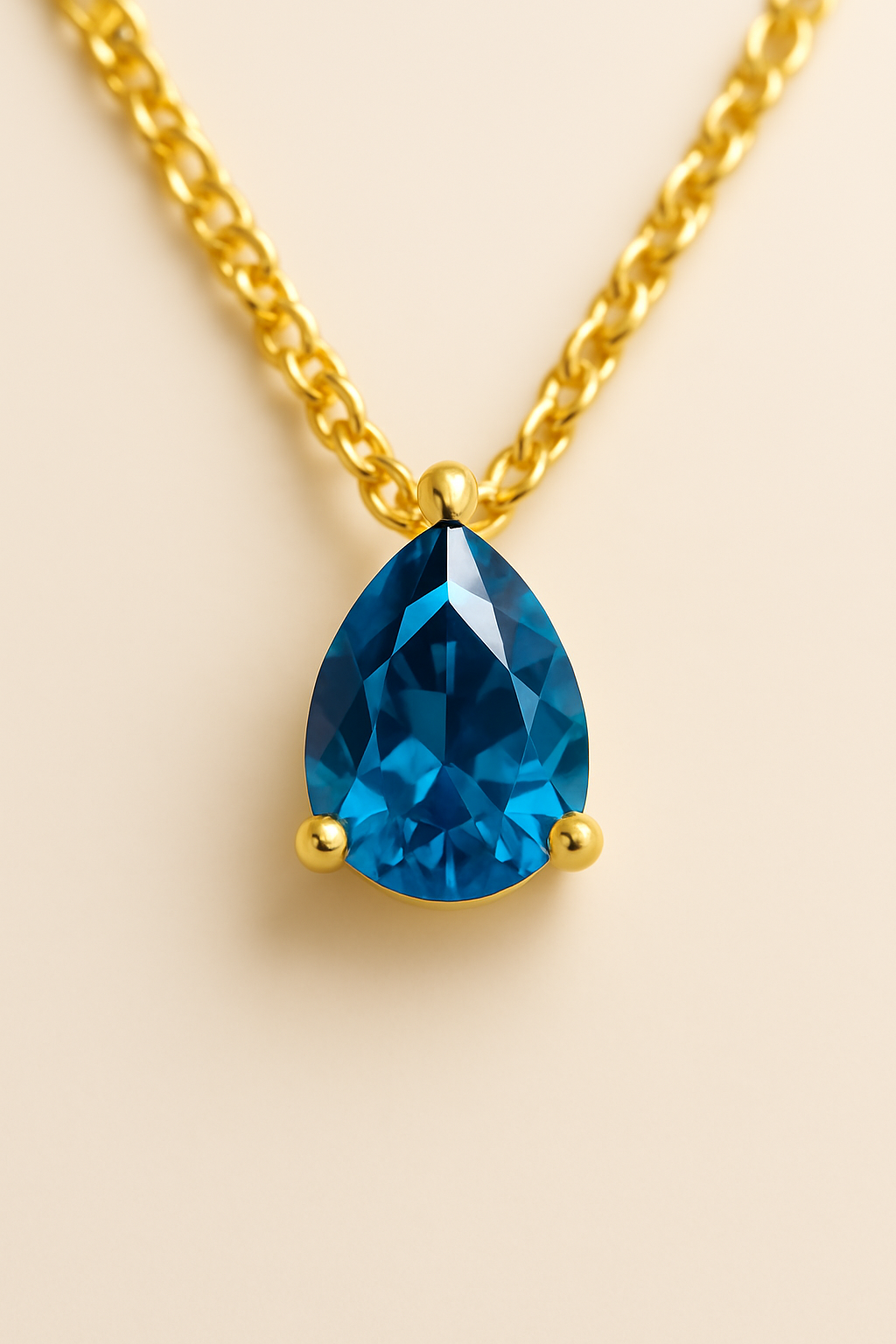 Teardrop birthstone necklace