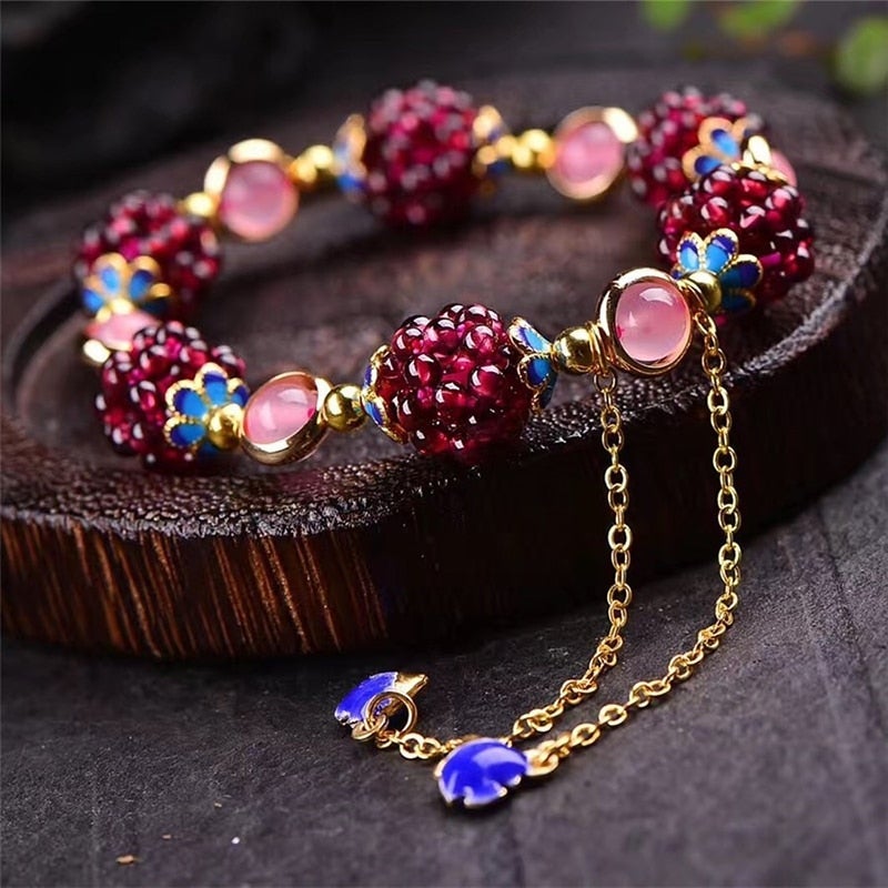 Gemstone berry bracelet