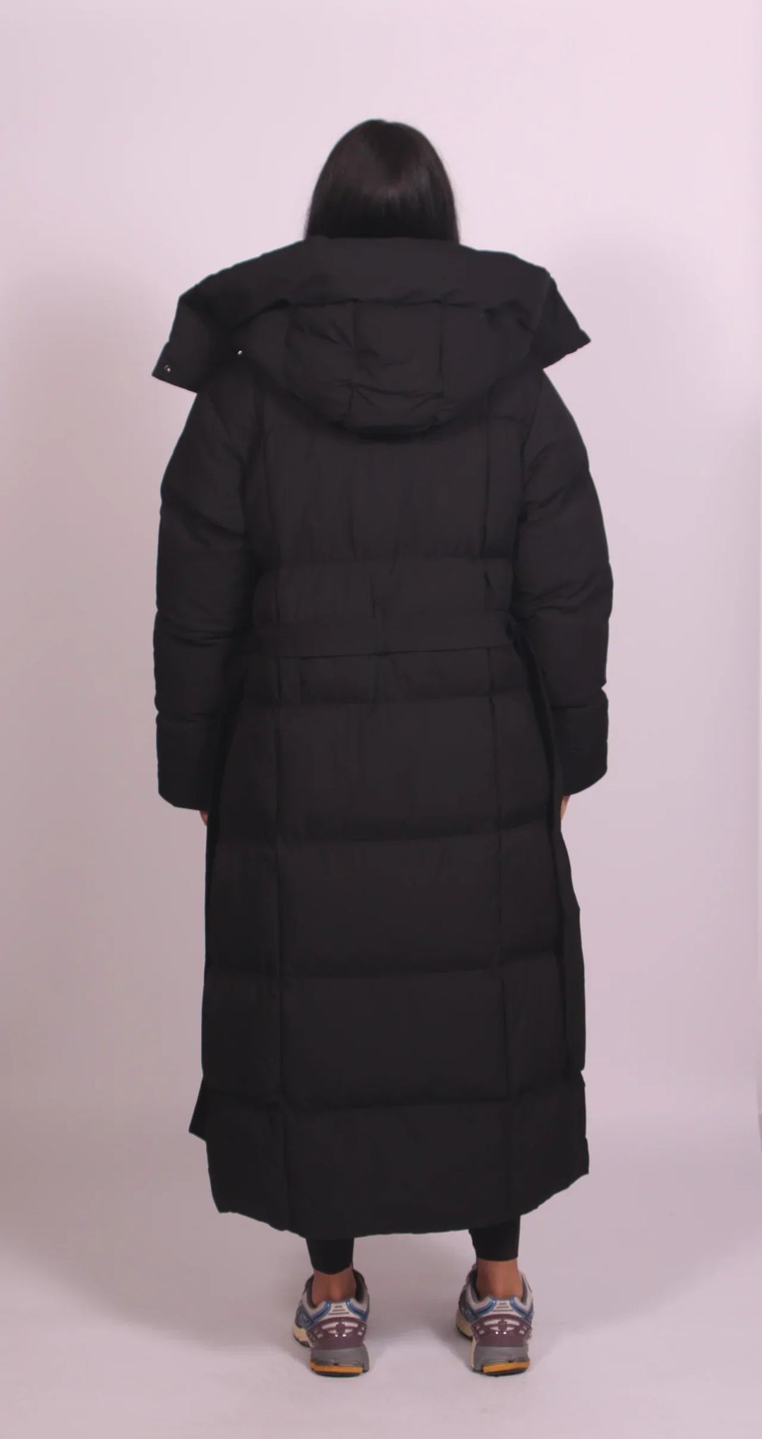 Carmen | Long belted puffer coat (Includes FREE gloves)