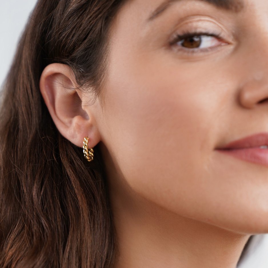 Luna gold twist earrings