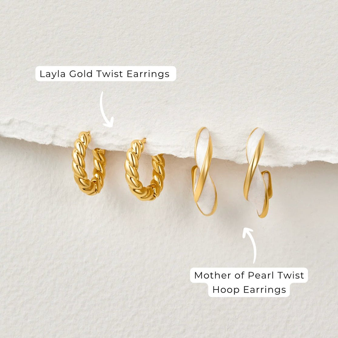 Luna gold twist earrings