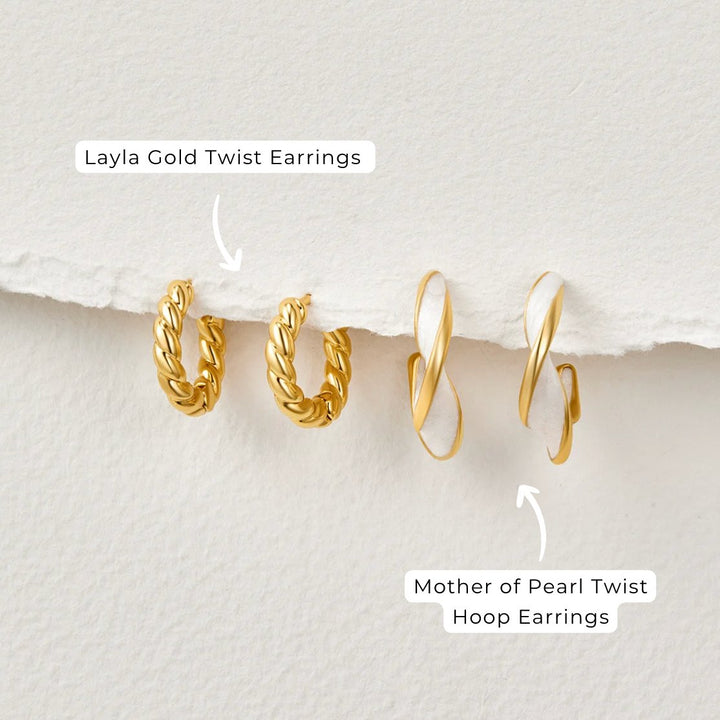 Luna gold twist earrings