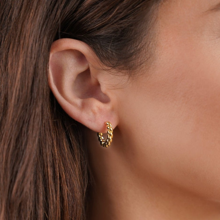 Luna gold twist earrings