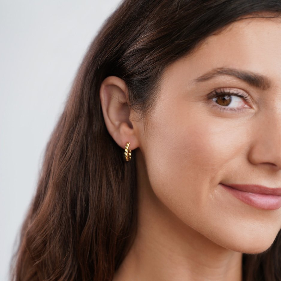 Luna gold twist earrings
