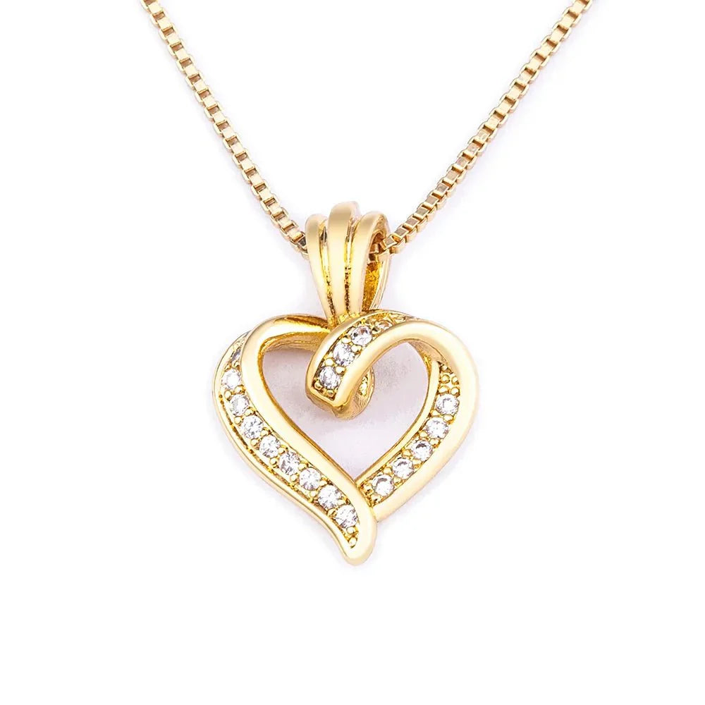 Romantic diamond heart necklace