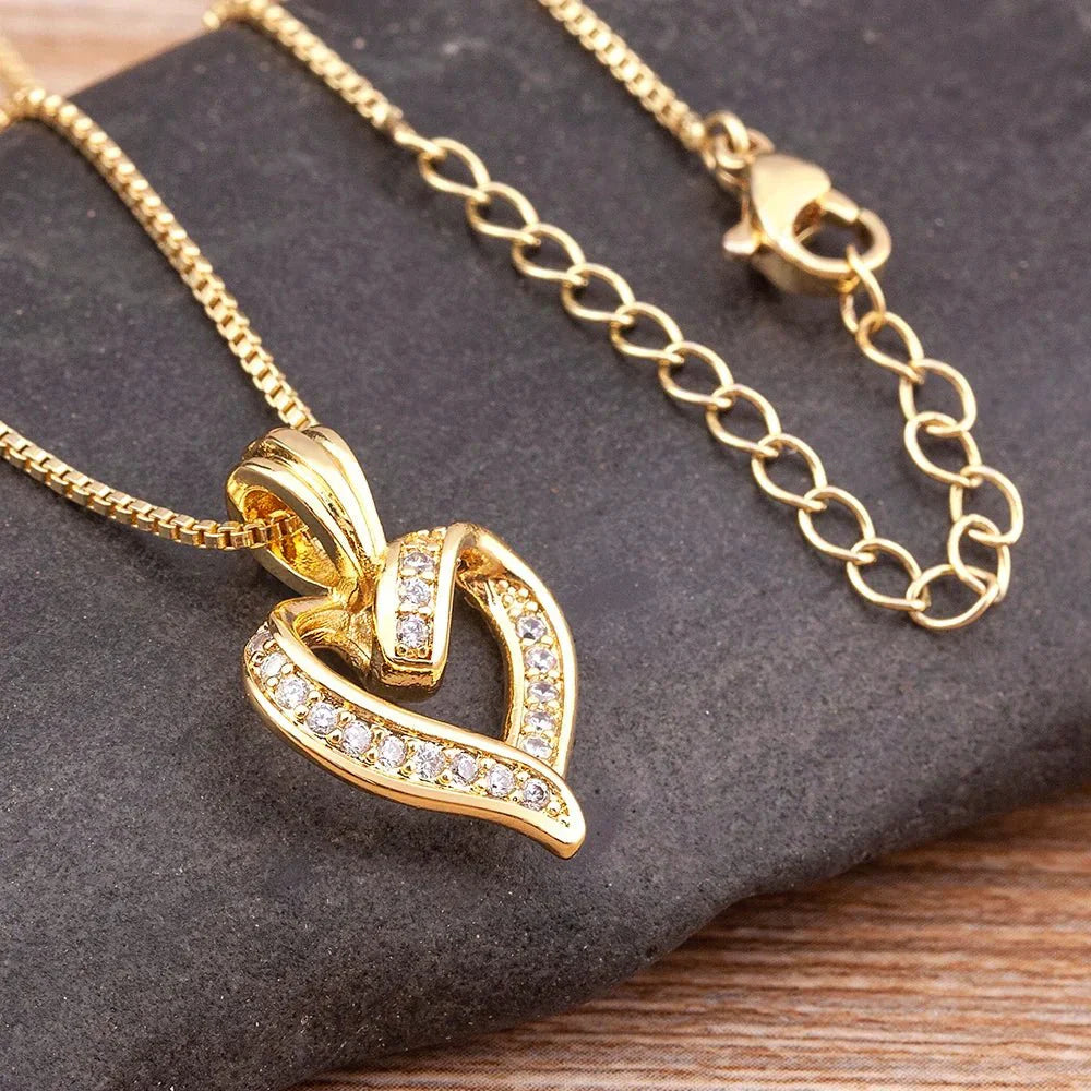 Romantic diamond heart necklace