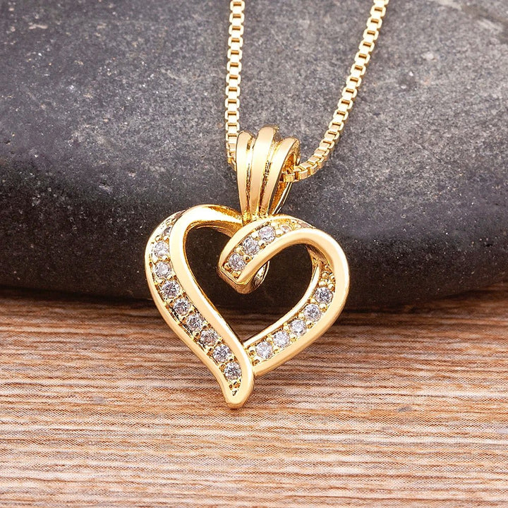 Romantic diamond heart necklace