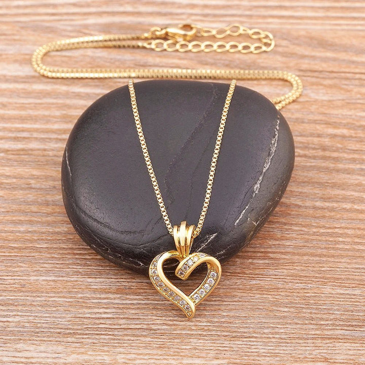 Romantic diamond heart necklace